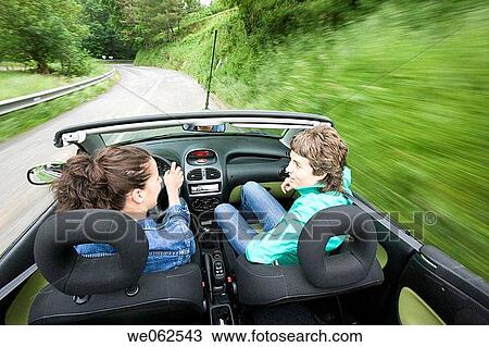 Friends in convertible car, Gipuzkoa, Euskadi. Spain. View Large Photo Image Stock Image - Friends in convertible car, Gipuzkoa, Euskadi. Spain.. Fotosearch