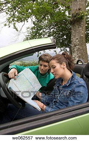 Friends in convertible car. Mirador de Udana, O±ate. Gipuzkoa, Euskadi. Spain. View Large Photo Image Stock Photo - Friends in convertible car. Mirador de Udana, O±ate. Gipuzkoa, Euskadi. Spain.. Fotosearch