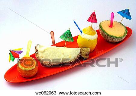 Stock Image - Fruit ice creams. Fotosearch
