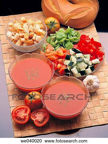 ? Gazpacho?, cold Spanish soup View Large Photo Image Stock Image - ? Gazpacho?, cold Spanish soup. Fotosearch