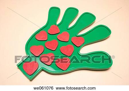 Stock Photograph - Green plastic hand. Fotosearch