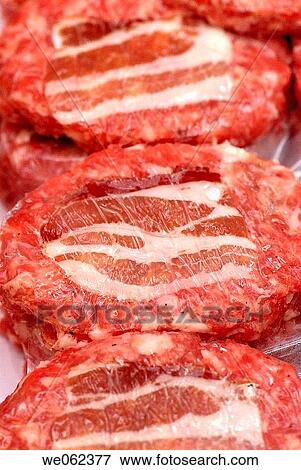 Hamburgers with bacon at La Boqueria market, Barcelona. Catalonia, Spain View Large Photo Image Stock Photo - Hamburgers with bacon at La Boqueria market, Barcelona. Catalonia, Spain. Fotosearch