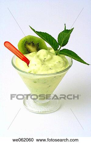 Stock Image - Kiwi ice cream. Fotosearch