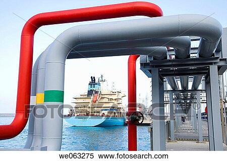 Stock Photography - Liquefied Natural Gas tanker, Port of Bilbao, Punta Lucero. Biscay, Euskadi, Spain. Fotosearch
