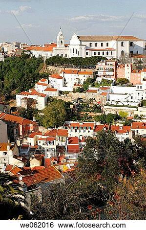Lisbon, Portugal View Large Photo Image Stock Photograph - Lisbon, Portugal. Fotosearch