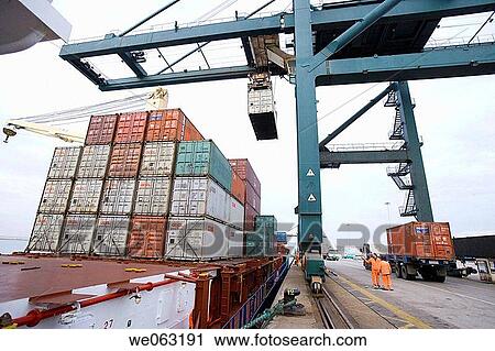 Loading cargo containers in ship, Port of Bilbao, Santurtzi. Biscay, Euskadi, Spain View Large Photo Image Stock Image - Loading cargo containers in ship, Port of Bilbao, Santurtzi. Biscay, Euskadi, Spain. Fotosearch
