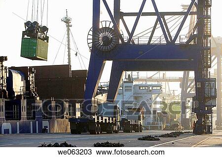 Loading cargo containers in ship, Port of Bilbao, Santurtzi. Biscay, Euskadi, Spain View Large Photo Image Stock Image - Loading cargo containers in ship, Port of Bilbao, Santurtzi. Biscay, Euskadi, Spain. Fotosearch