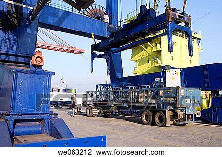 Loading cargo containers in ship, Port of Bilbao, Santurtzi. Biscay, Euskadi, Spain View Large Photo Image Stock Image - Loading cargo containers in ship, Port of Bilbao, Santurtzi. Biscay, Euskadi, Spain. Fotosearch