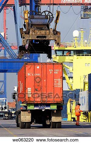 Loading cargo containers in ship, Port of Bilbao, Santurtzi. Biscay, Euskadi, Spain View Large Photo Image Stock Image - Loading cargo containers in ship, Port of Bilbao, Santurtzi. Biscay, Euskadi, Spain. Fotosearch