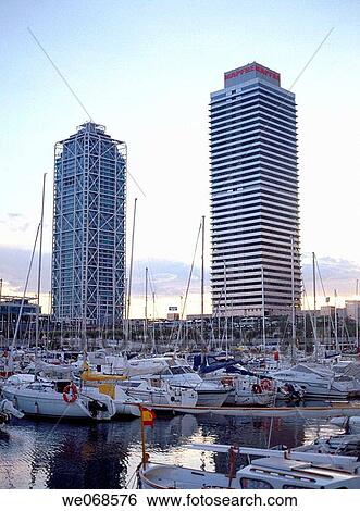 Mapfre tower and Hotel Arts. Barcelona. Spain View Large Photo Image Stock Photograph - Mapfre tower and Hotel Arts. Barcelona. Spain. Fotosearch