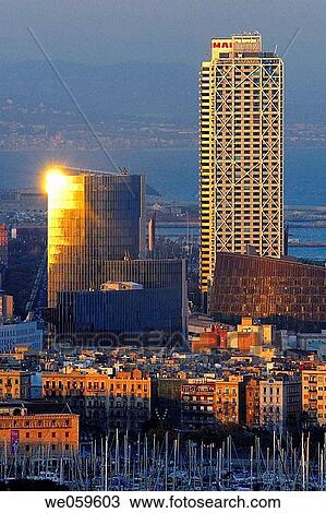 Mapfre Tower, Arts Hotel and Biomedical Research and Gas Natural building. Barcelona. Catalonia. Spain. View Large Photo Image Stock Image - Mapfre Tower, Arts Hotel and Biomedical Research and Gas Natural building. Barcelona. Catalonia. Spain.. Fotosearch