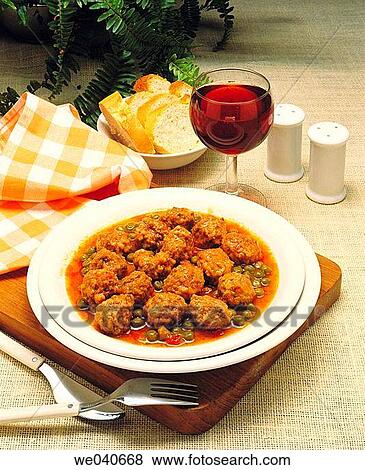Stock Photo - Meatballs with sauce. Fotosearch