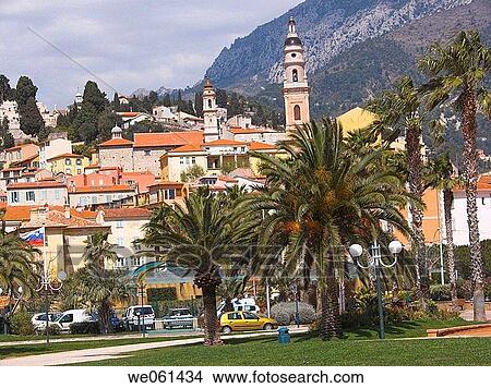 Picture - Menton. French Riviera, Alpes-Maritimes, France. Fotosearch