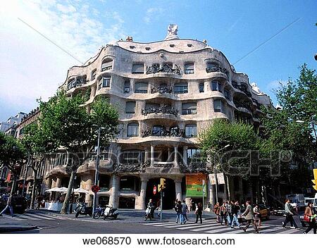 Mil? House, La Pedrera (Gaud?, 1906-1912). Barcelona. Spain View Large Photo Image Stock Image - Mil? House, La Pedrera (Gaud?, 1906-1912). Barcelona. Spain. Fotosearch