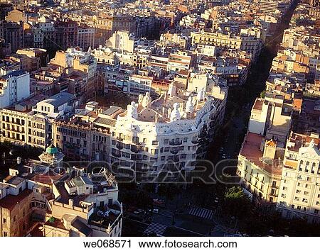 Mil? House, La Pedrera (Gaud?, 1906-1912). Barcelona. Spain View Large Photo Image Stock Image - Mil? House, La Pedrera (Gaud?, 1906-1912). Barcelona. Spain. Fotosearch