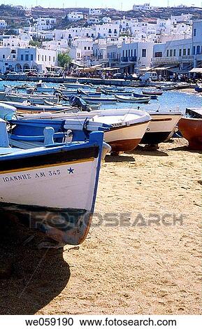 Mykonos. Cyclades islands, Greece View Large Photo Image Stock Image - Mykonos. Cyclades islands, Greece. Fotosearch