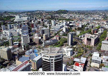 New Zealand, North Island, Auckland, view of Auckland uptown from the 328 metre Sky Tower, with the old Town Hall Building in the center View Large Photo Image Stock Image - New Zealand, North Island, Auckland, view of Auckland uptown from the 328 metre Sky Tower, with the old Town Hall Building in the center. Fotosearch