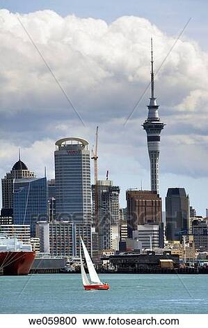 New Zealand, North Island, Auckland, view of the harbour and the Auckland cityskyline with the prominent 328 metre Sky Tower, the tallest free_standing structure in the Southern Hemisphere View Large Photo Image Stock Image - New Zealand, North Island, Auckland, view of the harbour and the Auckland cityskyline with the prominent 328 metre Sky Tower, the tallest free_standing structure in the Southern Hemisphere. Fotosearch