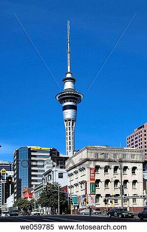 New Zealand, North Island, Auckland, view of Albert Street with the prominent 328 metre Sky Tower, the tallest free_standing structure in the Southern Hemisphere View Large Photo Image Stock Photography - New Zealand, North Island, Auckland, view of Albert Street with the prominent 328 metre Sky Tower, the tallest free_standing structure in the Southern Hemisphere. Fotosearch