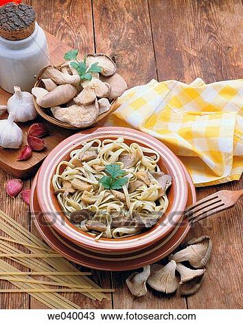 Noodles with fresh mushrooms View Large Photo Image Stock Image - Noodles with fresh mushrooms. Fotosearch