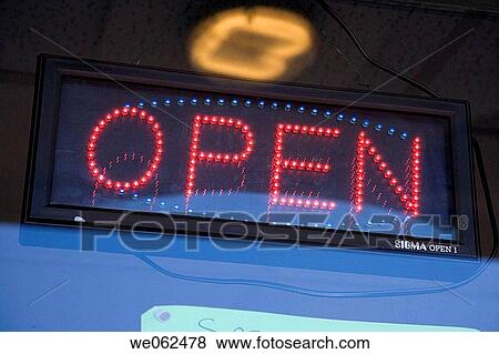 Open sign View Large Photo Image Stock Photo - Open sign. Fotosearch