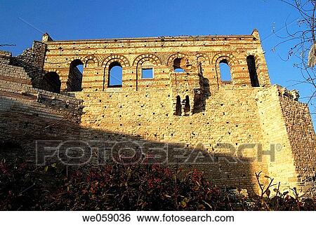 Palace of Constantine VII Porphyrogenetus. Byzantine wall (s. IV). Barrio de Balat. Estambul. Turquia. View Large Photo Image Stock Photograph - Palace of Constantine VII Porphyrogenetus. Byzantine wall (s. IV). Barrio de Balat. Estambul. Turquia.. Fotosearch