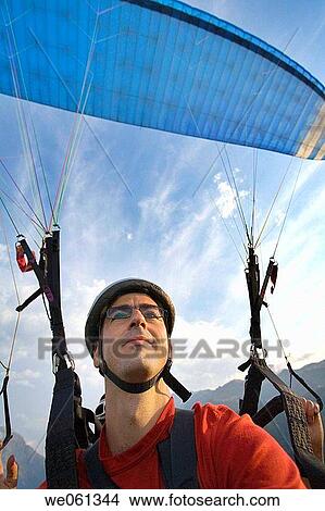 Paragliding over Pyrenees Mounatins View Large Photo Image Picture - Paragliding over Pyrenees Mounatins. Fotosearch