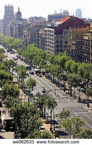 Passeig de Gracia, Barcelona. Catalonia, Spain View Large Photo Image Stock Image - Passeig de Gracia, Barcelona. Catalonia, Spain. Fotosearch