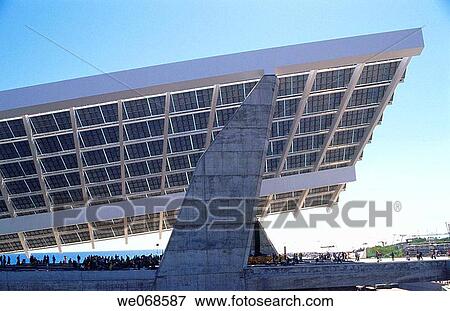 Stock Photo - Photovoltaic pergola (3700 m2), Forum 2004. Barcelona. Spain. Fotosearch