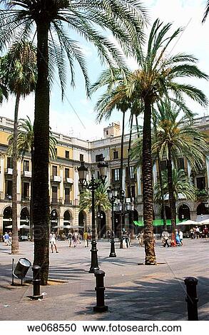 Stock Image - Pla? a Reial. Barcelona. Spain. Fotosearch