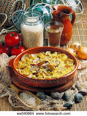 Rice with clams View Large Photo Image Picture - Rice with clams. Fotosearch
