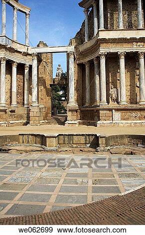 Roman theatre, M? rida. Badajoz province, Extremadura, Spain View Large Photo Image Stock Photo - Roman theatre, M? rida. Badajoz province, Extremadura, Spain. Fotosearch