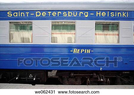 Russian train from St. Petersburg in the central railway station. Helsinki, Finland View Large Photo Image Stock Image - Russian train from St. Petersburg in the central railway station. Helsinki, Finland. Fotosearch