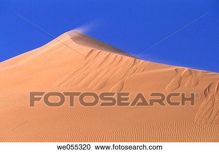 Stock Image - Sand dunes in desert, Grand Erg Oriental, Sahara. Algeria. Fotosearch