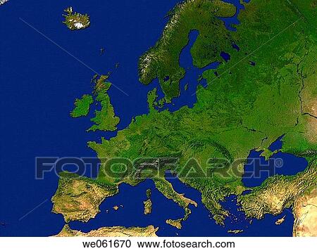 Satellite image of Europe View Large Photo Image Stock Image - Satellite image of Europe. Fotosearch