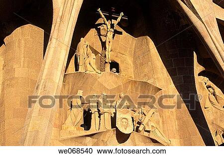 Sculptures by Josep Maria Subirachs at the Passion facade of the Sagrada Familia temple by Gaud?. Barcelona. Spain View Large Photo Image Stock Image - Sculptures by Josep Maria Subirachs at the Passion facade of the Sagrada Familia temple by Gaud?. Barcelona. Spain. Fotosearch