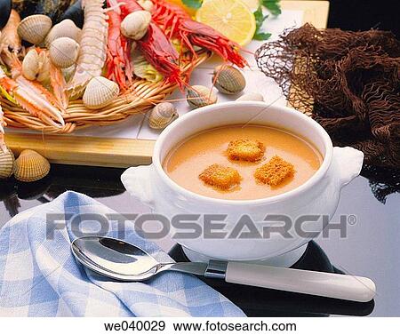Seafood soup View Large Photo Image Stock Photo - Seafood soup. Fotosearch