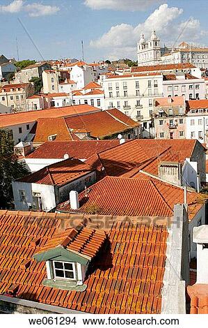 Skyline of Alfama district with S? o Vicente de Fora church in background, Lisbon. Portugal View Large Photo Image Picture - Skyline of Alfama district with S? o Vicente de Fora church in background, Lisbon. Portugal. Fotosearch
