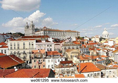 Skyline of Alfama district with S? o Vicente de Fora church in background, Lisbon. Portugal View Large Photo Image Stock Photography - Skyline of Alfama district with S? o Vicente de Fora church in background, Lisbon. Portugal. Fotosearch
