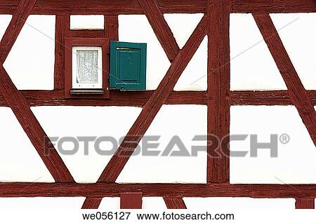 Small window at half-timbered construction detail. Franconia, Bavaria, Germany, Europe. View Large Photo Image Stock Photo - Small window at half-timbered construction detail. Franconia, Bavaria, Germany, Europe.. Fotosearch