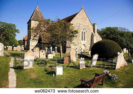 Stock Image - St. Peter and St. Paul's parish church, West Wittering. England, UK. Fotosearch