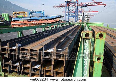 Steel beams, Port of Bilbao, Santurtzi. Biscay, Euskadi, Spain View Large Photo Image Picture - Steel beams, Port of Bilbao, Santurtzi. Biscay, Euskadi, Spain. Fotosearch