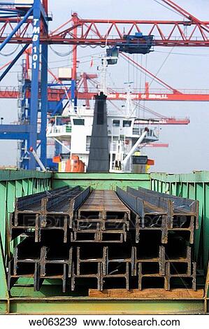 Steel beams, Port of Bilbao, Santurtzi. Biscay, Euskadi, Spain View Large Photo Image Stock Photo - Steel beams, Port of Bilbao, Santurtzi. Biscay, Euskadi, Spain. Fotosearch