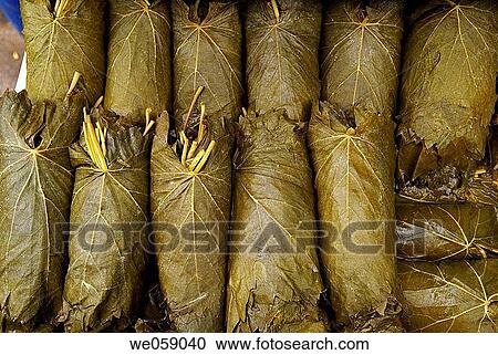 Stuffed vine leaves (Yaprak dolmasi). Misir Carsisi (Egyptian bazaar). Istanbul. Turkey. View Large Photo Image Stock Image - Stuffed vine leaves (Yaprak dolmasi). Misir Carsisi (Egyptian bazaar). Istanbul. Turkey.. Fotosearch