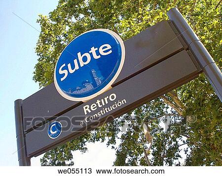 Subway station sign, Buenos Aires. Argentina View Large Photo Image Stock Image - Subway station sign, Buenos Aires. Argentina. Fotosearch