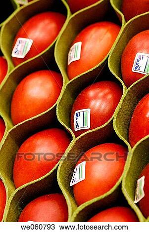 Stock Image - Tamarillos, Cyphomandra betßcea. La Boquer? a market. Barcelona. Spain.. Fotosearch