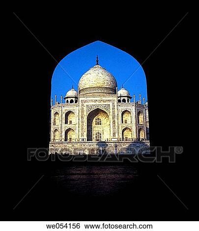 The Taj Mahal through entrance gates. Agra, India View Large Photo Image Stock Photograph - The Taj Mahal through entrance gates. Agra, India. Fotosearch