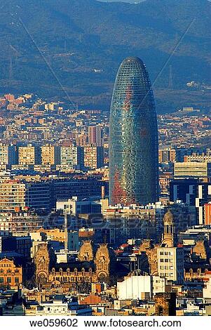 Torre Agbar. Barcelona, Catalonia, Spain View Large Photo Image Stock Image - Torre Agbar. Barcelona, Catalonia, Spain. Fotosearch