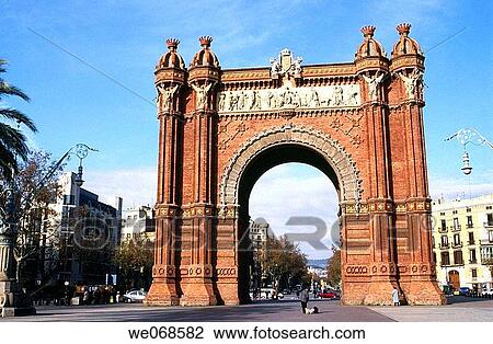 Triumphal Arch. Barcelona. Spain View Large Photo Image Stock Image - Triumphal Arch. Barcelona. Spain. Fotosearch