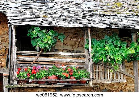 Typical balcony. El Bierzo, Leon province, Castilla-Leon, Spain View Large Photo Image Stock Image - Typical balcony. El Bierzo, Leon province, Castilla-Leon, Spain. Fotosearch